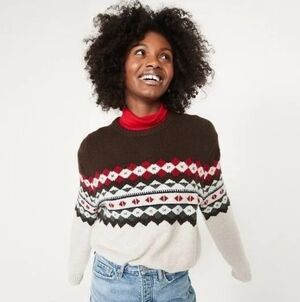 Old Navy Cozy Fair Isle Crew Neck Sweater